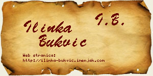 Ilinka Bukvić vizit kartica